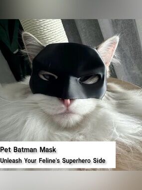 🦇 New! Cat Batman Mask w Strap Feline Superhero Cosplay Cat Costume